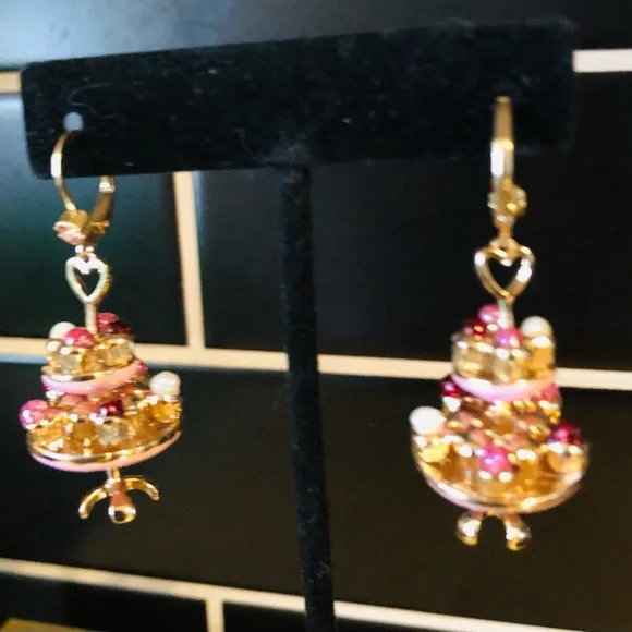 Authentic Betsey Johnson Cupcake Tree Earrings NWT - Picture 8 of 12